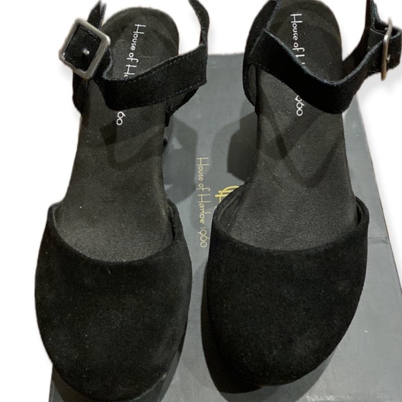 NWT House of Harlow Black Suede Clogs Cherub studded detail - Picture 11 of 11